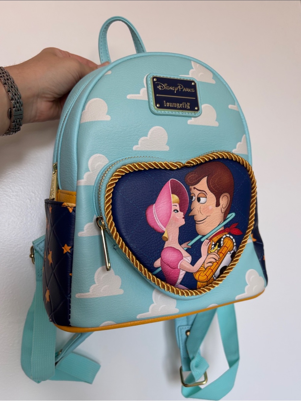 Loungefly Kids Toy Story Woody & Bo Peep Light Blue Mini Backpack